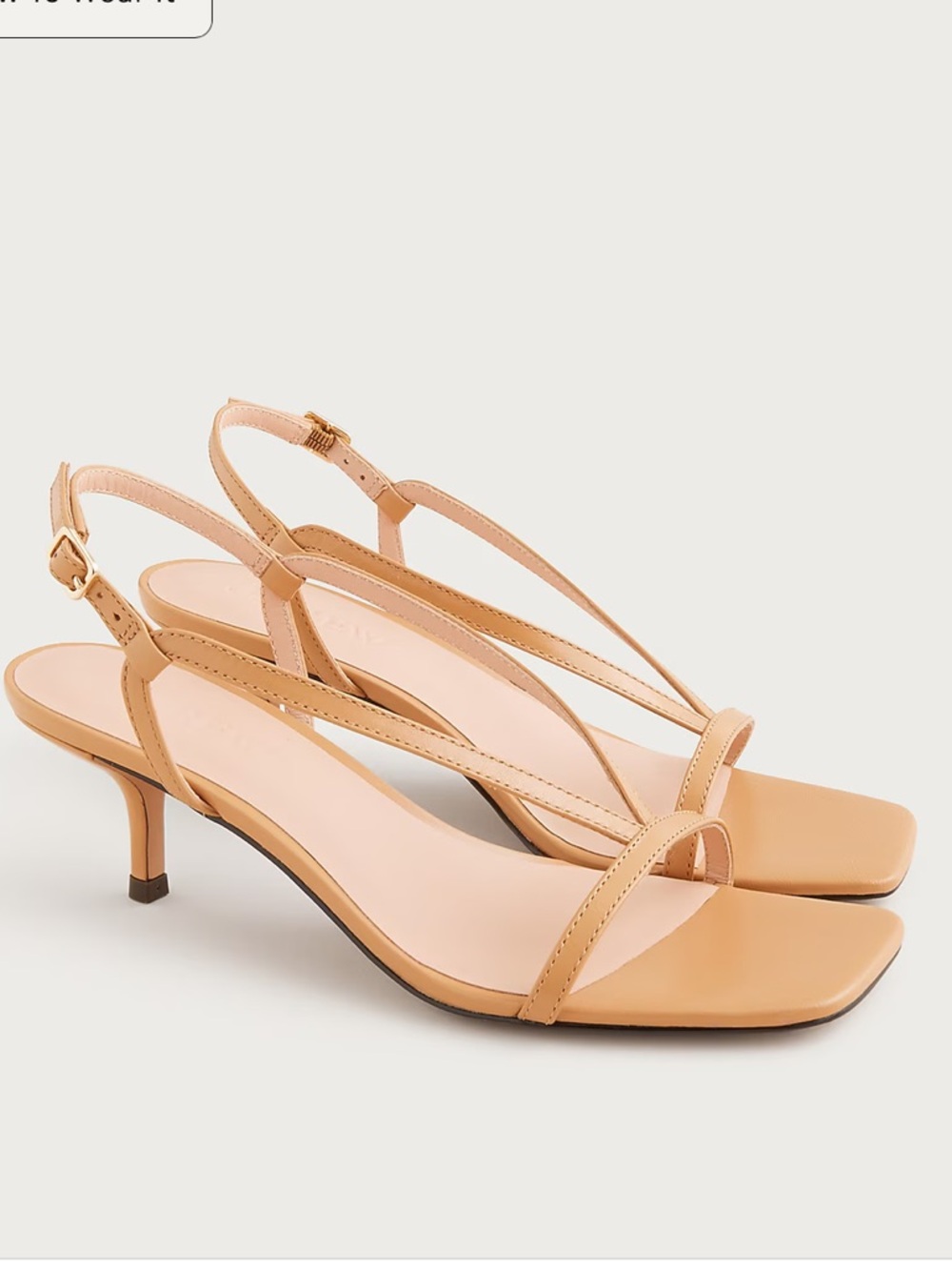 J crew Krista slingback kitten-heel sandals in leather English fawn - Picture 3 of 7